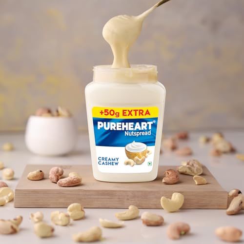 Image of PUREHEART Nut Spread Creamy Cashew (350 +50 gm Extra) | Nutty and Smooth Cashew Spread for Breakfast - No. 1 Exporter of Roasted Nuts
