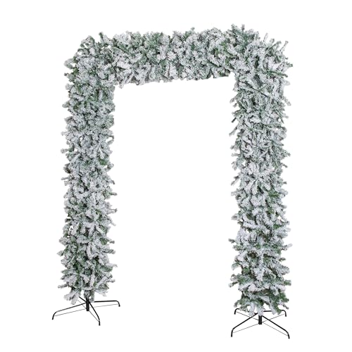 8ft (2.30m) Samuel Alexander Single Door Snow Flocked Christmas Tree Flat Top Arch with 2000 Tips - Image 8