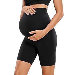 CRZ YOGA Womens Butterluxe Maternity Yoga Biker Shorts Over The Belly 4″ / 6″ – Pregnancy Workout Running Athletic