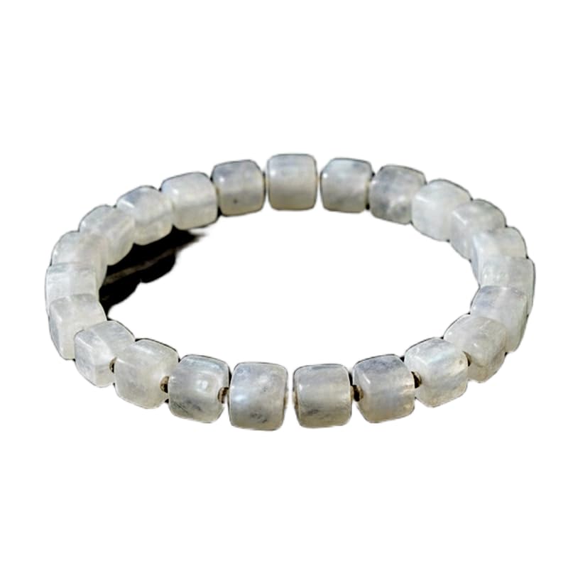 Bracelet en pierre de lune arc-en-ciel naturelle fait main argent 19cm