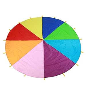 Kinderen Parachute Speelgoed, Kinderen Spelen Multi Kleur Regenboog Parachute Kinderen Outdoor Game Oefening…