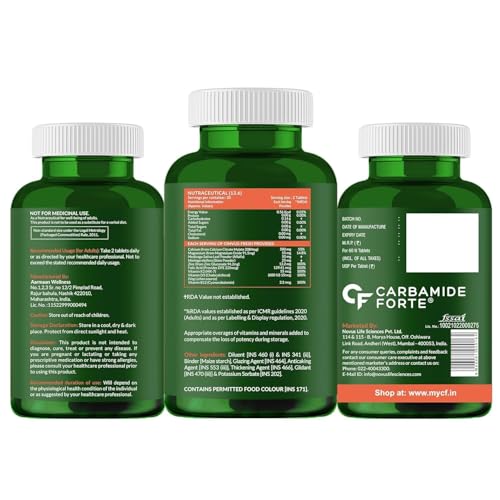 Image of Carbamide Forte Calcium And Vitamin D3 Tablets | Calcium Tablet | Calcium Magnesium Zinc Supplement With Vitamin D3 + K2 MK7 To Support Bones health, Joints & Immunity - Veg 60 Tablets