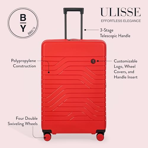 Bric's 30" Expandable Spinner Suitcase - Travel Luggage with TSA-Approved Lock and Hard Shell Exterior - B|Y Ulisse - Red2