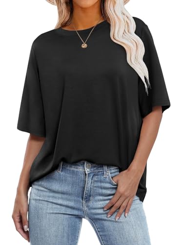 ANRABESS Womens Oversized T Shirts Short Sleeve Crewneck Tops Casual Loose Basic Tee Shirts 2025 Summer Trendy Outfits
