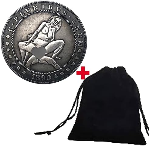 DengWen Romantic Girl Yoga Posture Coin US Fun Coins Hobo Nickel Coin -Good Lucky Coin Couple Bed Game Challenge Coin Morgan Coin Miniature Novelty Gift, Silver, Men: Large