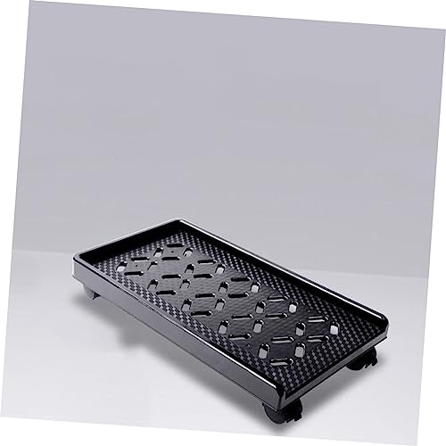 Soporte móvil para CPU con ruedas y freno, estante negro de ABS para torre de computadora | Base estable, orificios para disipación de calor, esquinas redondeadas, columna inferior reforzada, uso para oficina o hogar miniatura 6