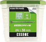 SCELL-IT Vis ESSBOX à bois - Ø4 mm x 30 mm - Boite de 200 - EX-1371001