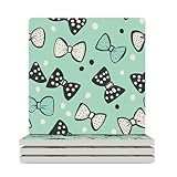 Polka Dot Neckties Mint Green Drink Coasters with Cork Base Ceramic Square Coaster Kinds of Cups