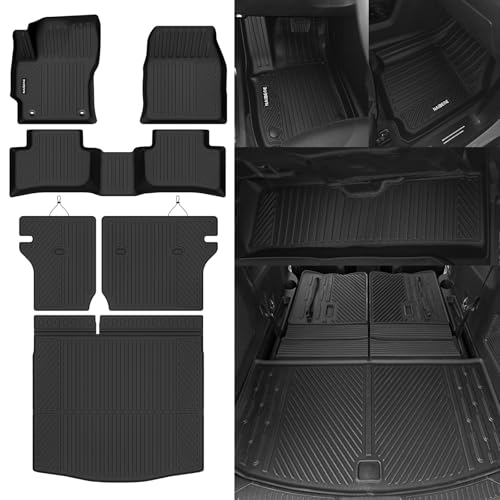 Naibeve Floor Mats for Toyota Corolla Cross 2022 2023 2024 2025 2026 Fuel AWD(Not for Fuel FWD&Hybrid AWD)-All Weather for Corolla Cross Floor Mats & Cargo Mat & Backrest Mats Interior Accessories