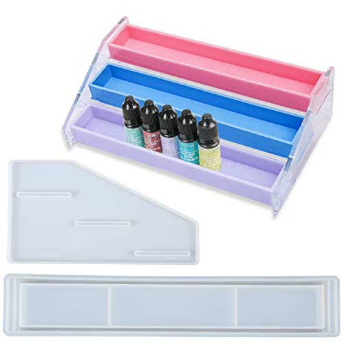 musykrafties Présentoir à 3 étages en résine époxy et silicone pour rouge à lèvres, maquillage, pigments, bijoux