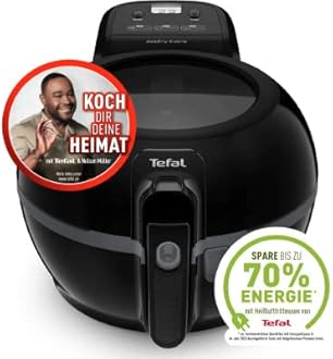 Tefal - Actifry Extra Black FZ7228 Healthy Air Fryer, 1.2 kg Capacity for up to 6 People, Low Oil, Odourless, 300 Recipes