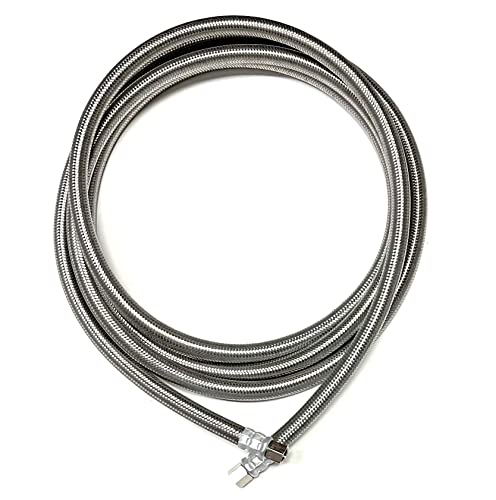 Manguera de acero inoxidable trenzada 10 ft para fabricadora de hielo miniatura 1