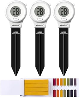 RAINPOINT Digital Compact Soil Moisture Meter for Indoor/Outdoor Plants, Soil Probe Hygrometer Sensor Tester Sets for Garden Lawn Farm, Easy Operation House Pot Plants Moisture Detector- 3 pcs
