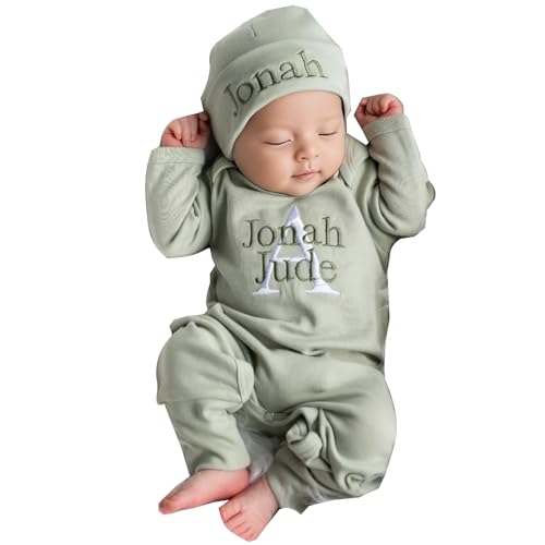 Personalized Newborn Baby Coming Home Outfit,Soft Sleepwear with Custom Name,Perfect Christmas Baby Shower Gift