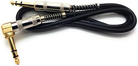 MainCore 1m Long Gold Plated Right Angle Stereo/Balanced Jack 6.35mm to 6.35mm Jack Cable Cord (1m)