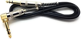 MainCore 1m Long Gold Plated Right Angle Stereo/Balanced Jack 6.35mm to 6.35mm Jack Cable Cord (1m)