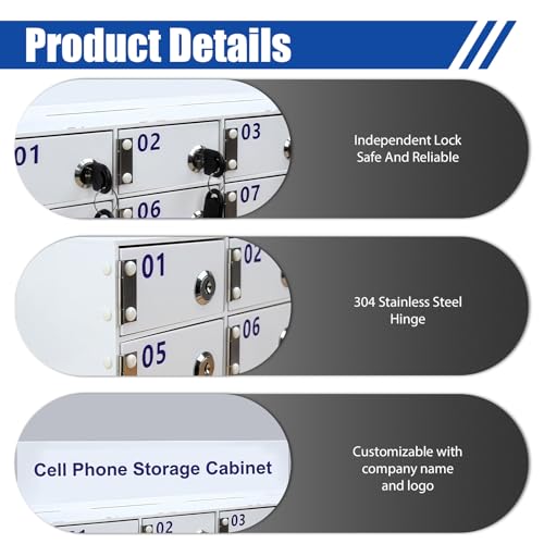 Handy-Aufbewahrung, Desktop-Handy-Aufbewahrungsschrank mit Ladeanschluss, Acryl Handy Schließfach Box mit Türschlössern Und Schlüsseln, Wandmontiert Handyschließfach Handyaufbewahrung (15 Slots)