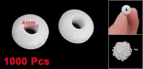 Uxcell AMICO 1000 Pcs 4Mm Inside Diameter Dual Side Armature Bar White Rubber Grommets thumb #1