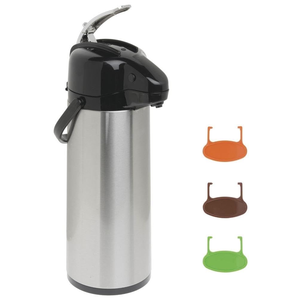2.5L Stainless Steel Glass-Lined Lever Lid Air Pot by HUBERT – 2.5 Liter, 2.5 liters, Stainless Steel, Silver, Model 2506I-001