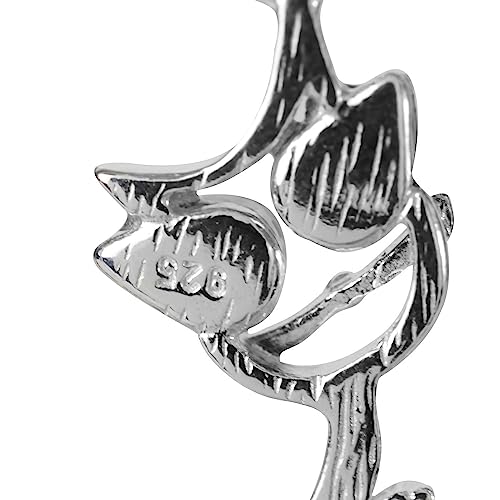 Aretes de plata esterlina 925 y ámbar báltico verde con forma de gato 4