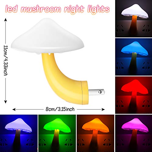 4 Pieces Led Mushroom Night Light Lamp Plug In Mushroom Night Lamp Lights Wall Lamps Nightlight Mushroom Lamp For Adults Kids Thanksgiving Day Christmas #TOP1