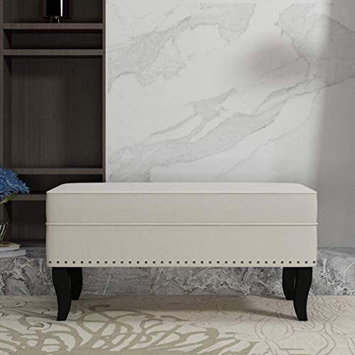 Table basse de salon et ottoman gris en coton gain de place - 3