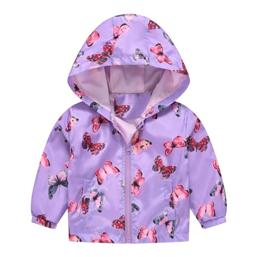 Girls Warm Jacket Boys Girls Small Children Spring Fall Winter Casual Wind Printing Light Fashion Hooded Jacket Top