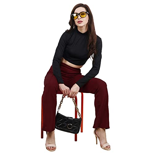 Image of OM SAI LATEST CREATION Women's Yoga Dress Pants Stretchy Work Slacks Business Casual Office Straight Leg /Bootcut Elastic Waist with 2 Pockets Regular Fit Trouser