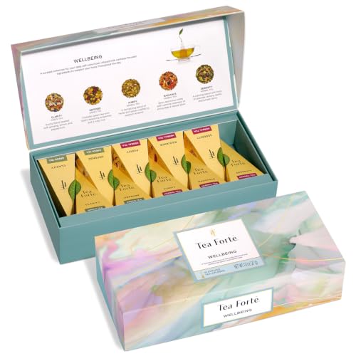 Tea Forte Tea Sampler, 10 Pyramid Infuser Bags, Premium Tea Gift Set