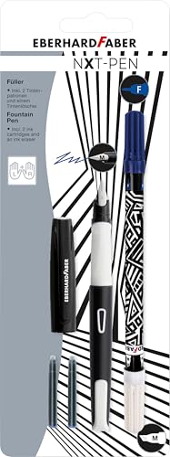 EBERHARD FABER 551001 - Set de escritura con pluma estilográfica, borrador y cartuchos de tinta, set NXT-PEN negro/blanco