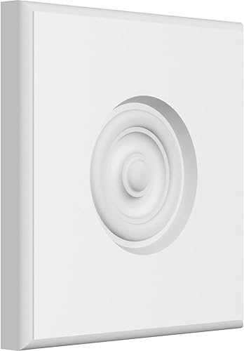 Vista 41 de Ekena Millwork ROSP050X050X050SDG04 Roseta de diana Sedgwick estándar con borde redondeado, 5 pulgadas de ancho x 5 pulgadas de alto x 1/2 "P