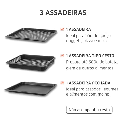 Fritadeira Air Fryer Oven 12L Mondial AFON12 Preta com Prata 127V