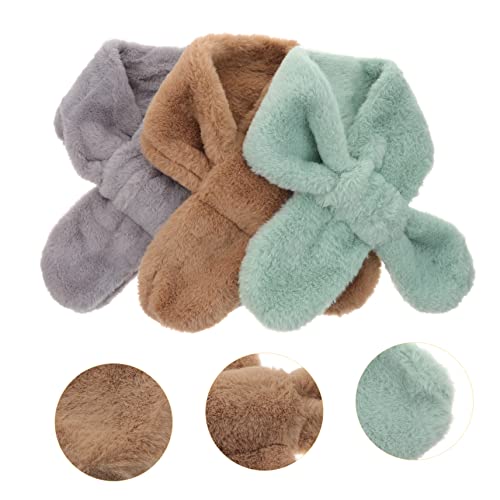 3pcs Warm Cashmere Boys and Girls Scarf Boys and Girls Winter Scarf Plush3