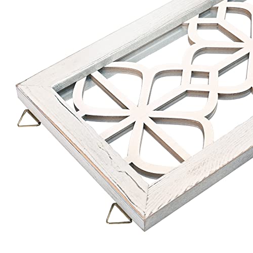 Yorkmills Candle Sconces Wall Decor Set Of 2, Wall Candle Holder Rustic Home Decor, Farmhouse Wall Art Floating Mirror Sconces White Wall Decorations For Living Room, Dining Room, Bedroom, Bathroom #TOP5