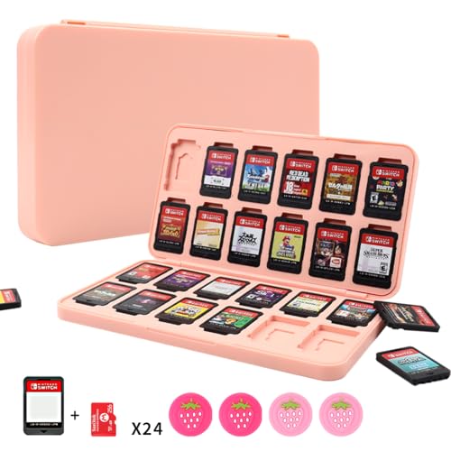 RALAN �Q�[���J�[�h�P�[�X For Switch ��p�\�t�g�J�[�h �j���e���h�[�X�C�b�`/switch2/Lite�Ή� 24�����[+ 24��SD 4�̃W���C�R���L���b�v�t��, �������[�J�[�h���[ �ł� �h���E�h�o�E�����h�~ ���^ �y�� �����^�ѕ֗�