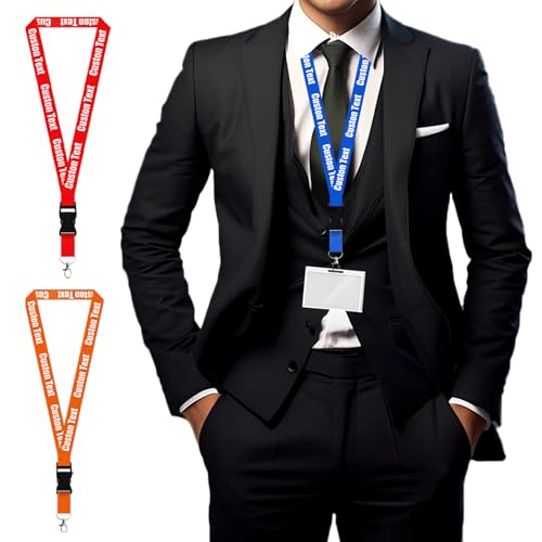 Lanyard Personalizado,Cordón Personalizado con Texto,Viene con una Hebilla Extraíble y un Gancho de Metal,Para Hospital, Oficina,Escolar, Disponible en una Variedad de Volores.