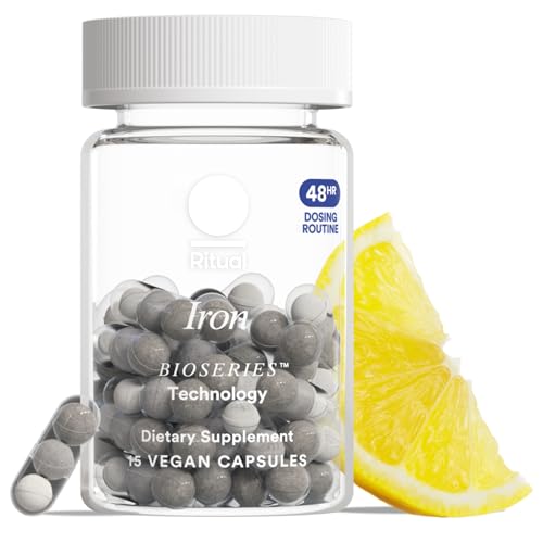 Ritual Iron Supplement to Support Low Iron Levels 60 mg | 48-hour Dosing Routine with BioSeries™ Technology plus Vitamin A and C. Designed for Optimal Absorption and Minimal GI Discomfort* 15 Servings