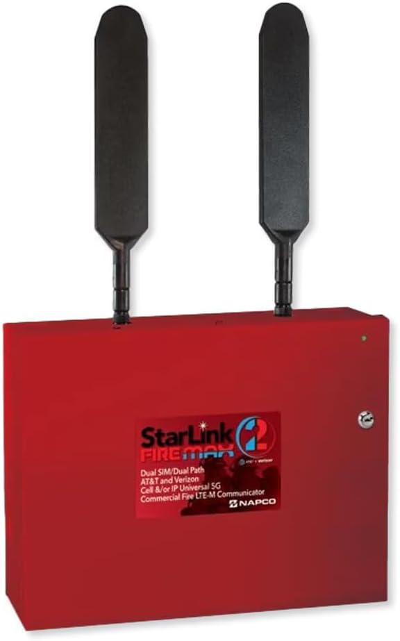 Napco SLE-MAX2-CFBPS StarLink MAX 2 Dual SIM/Dual Path Universal 5G Commercial Fire Alarm Communicator, Metal Enclosure