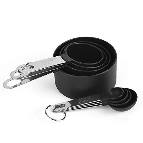Conjunto de 8 peças de colheres e copos medidores Justdolife de aço para cozinha