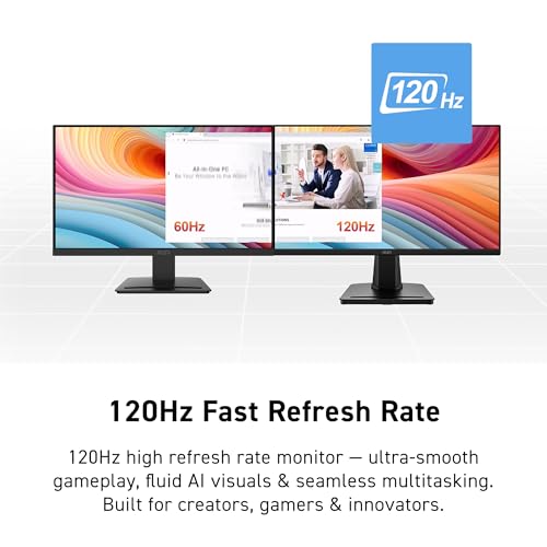 Image of msi PRO MP225 E12VL, 22-inch1920 x 1080 (FHD) Computer Monitor, 120Hz, Adaptive-Sync, HDMI, Video Port, VESA Mountable, Tilt, 1ms, Black