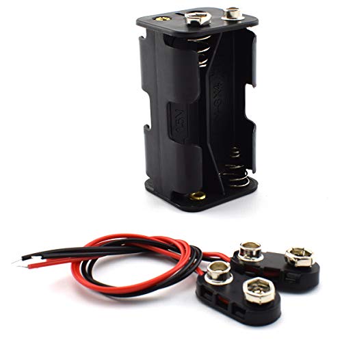 Sdtc Tech 2-Set 4X 1.5V Aa Battery Holder And I Type Battery Snap Connector Kit 6 Volt Thicken Plastic Battery Case Box #TOP3