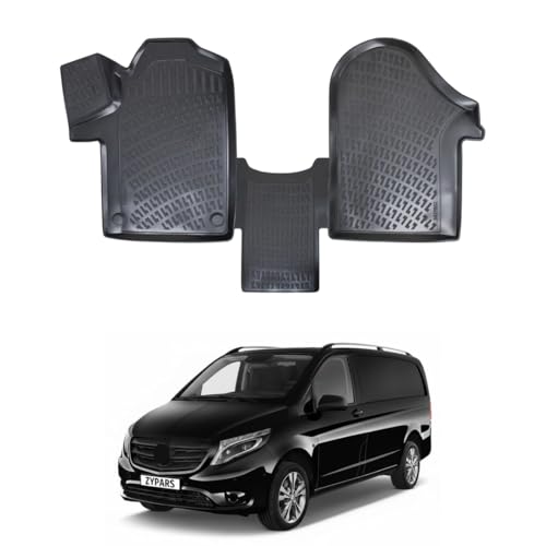 Custom Fit Floor Mats Compatible with Mercedes Viano 2014-2026, All Weather TPE Floor Liners, 3D Design, Waterproof Carpet Protection, Durable, Black