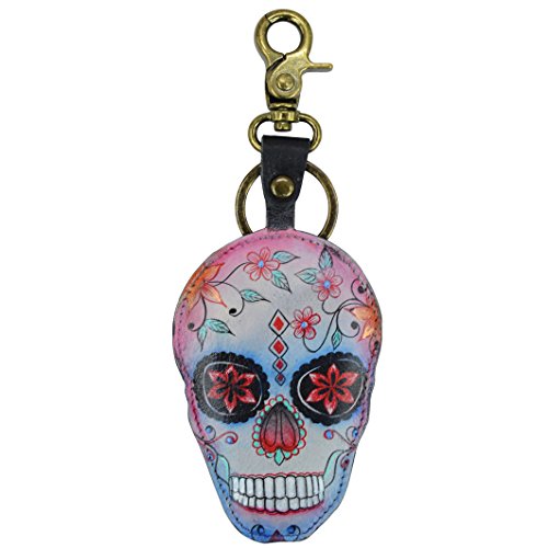 Image of Anuschka Women's Leather Key Charm - Hand-Painted Genuine Leather Charm with Keyring for Easy Attachment - K00