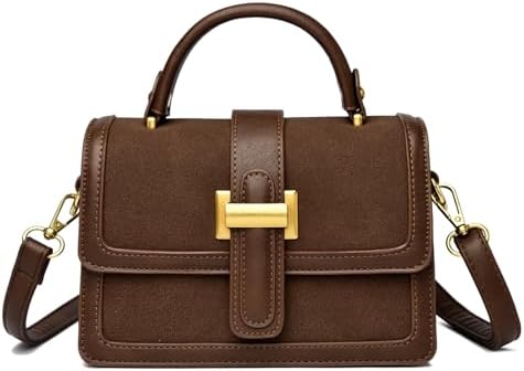 Micmores Mini Crossbody Bag - Faux Suede & Vegan Leather Small Sq...