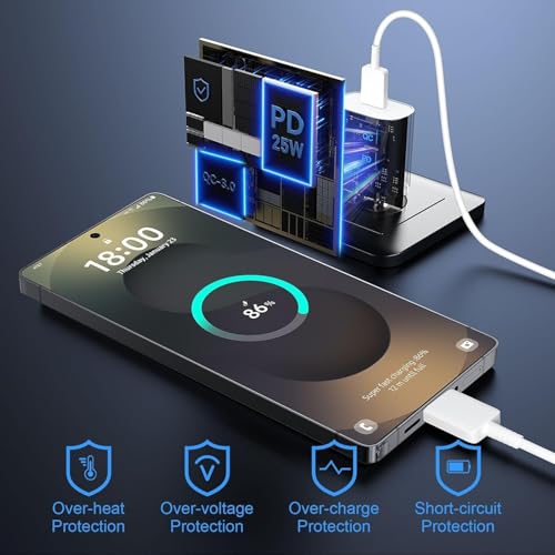 Image of Original Samsung 25W Type-C PD Superfast Charging Adapter for Galaxy S25|S24|A55|A16|A36| A56|A06|M07|M17|M36|M35|M16|M06|M07|M17|M05|M56|F36|F06|F05|F56|F16|Z Flip 7|6-25watt USB C Fast Charger