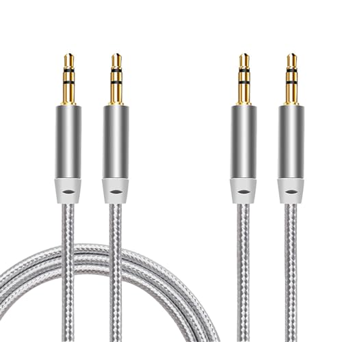 Cable de audio estéreo 3.5mm nylon trenzado (3 unidades) miniatura 2