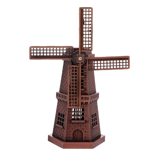 Hemobllo Mulino a Vento in Lega di Zinco Decorativo, Riproduzione Creativa da Scrivania in Metallo, Arredamento Artistico per la Casa e Decorazione Tavolo, Regalo Artigianale per Interni