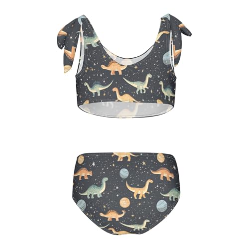 Wusikd Dinosaurs Floating Girls Swimsuits Two Piece Colorful Swimwear Bikini Set for for Girls Size 3T2