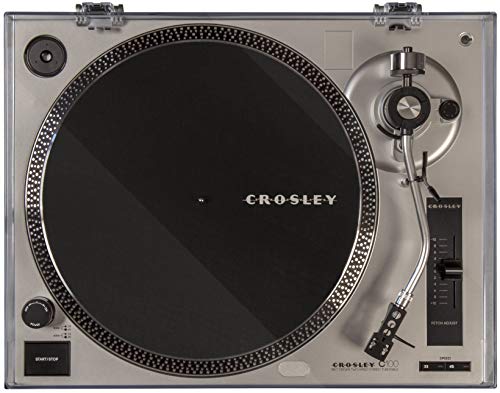Image of Crosley K100A-SI Record Player with S100 Speakers, Silver
