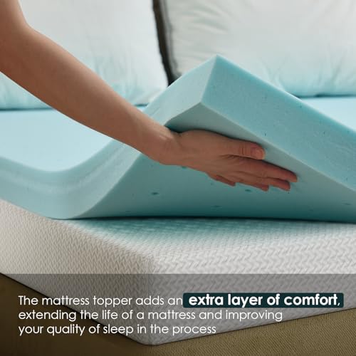 Image of FDW | 8 inch Queen Mattress + 2 inch Cooling Mattress Topper | Gel Memory Foam | Medium Firm Feel | White | with Washable Cover for Cool Sleep and Pressure Relief | Bed in a Box, CertiPUR-US Certified